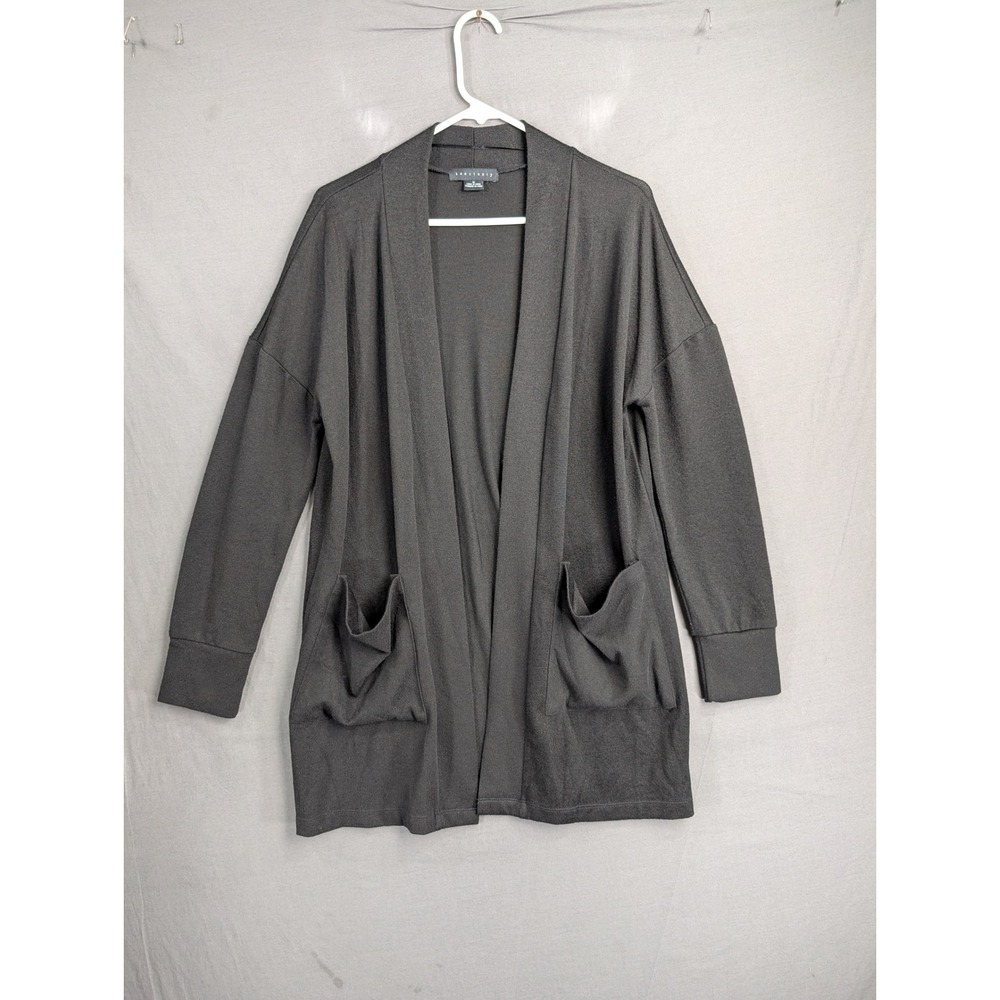 Sanctuary Womens Open Front Cardigan Sweater Charcoal Gray Medium 8536